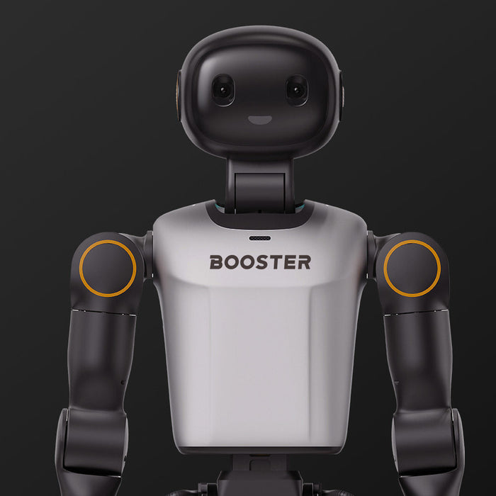 Booster K1 humanoid robot head and torso close-up
