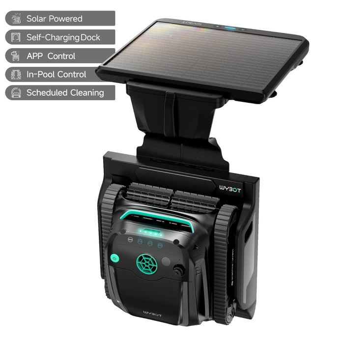 WYBOT S2 Solar Robotic Pool Cleaner with Solar-Powered Charging Dock