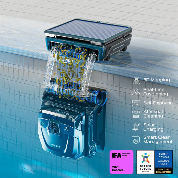 WYBOT S3 robotic pool cleaner, alternate view