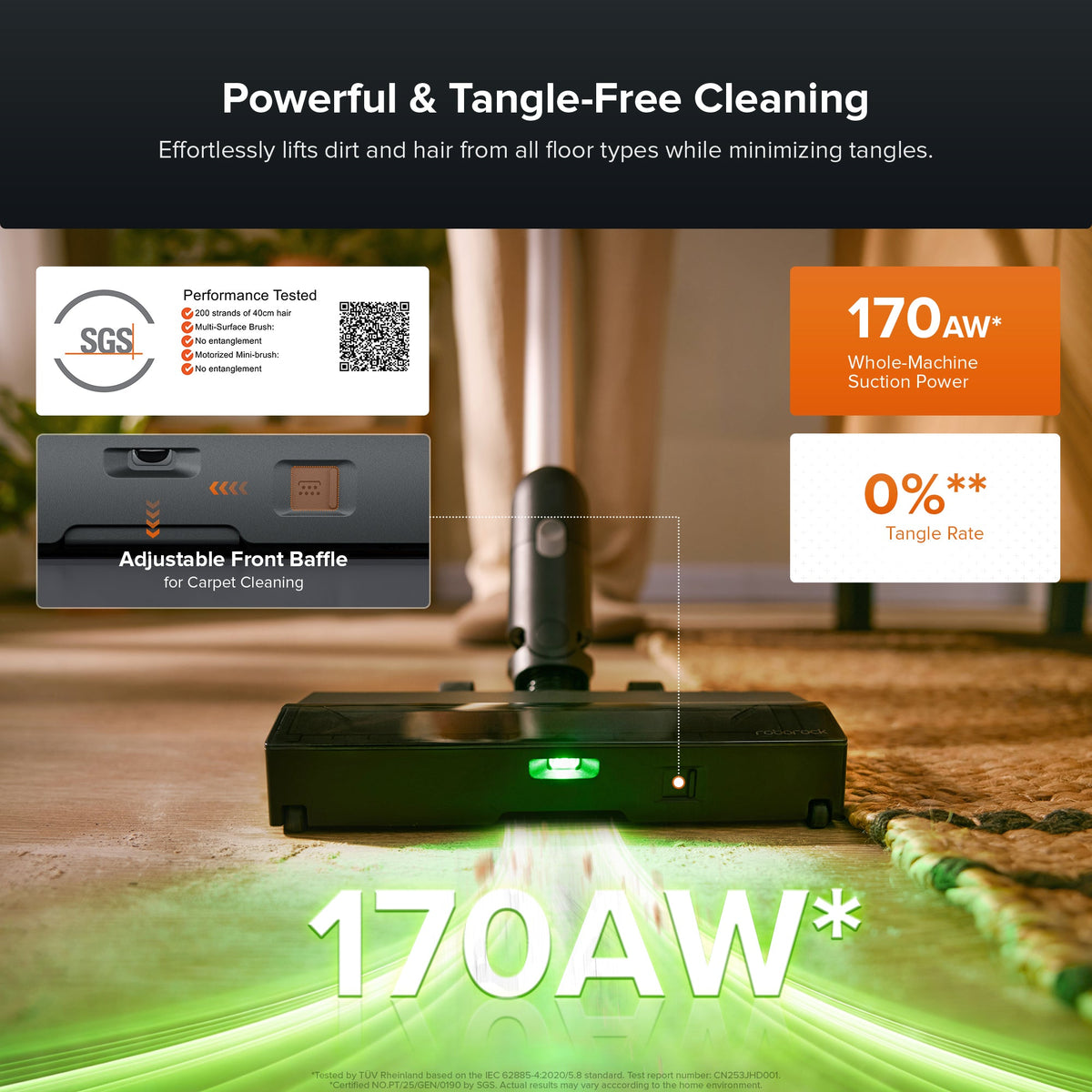 Roborock H60 Hub Pro cordless stick vacuum cleaner, detail view