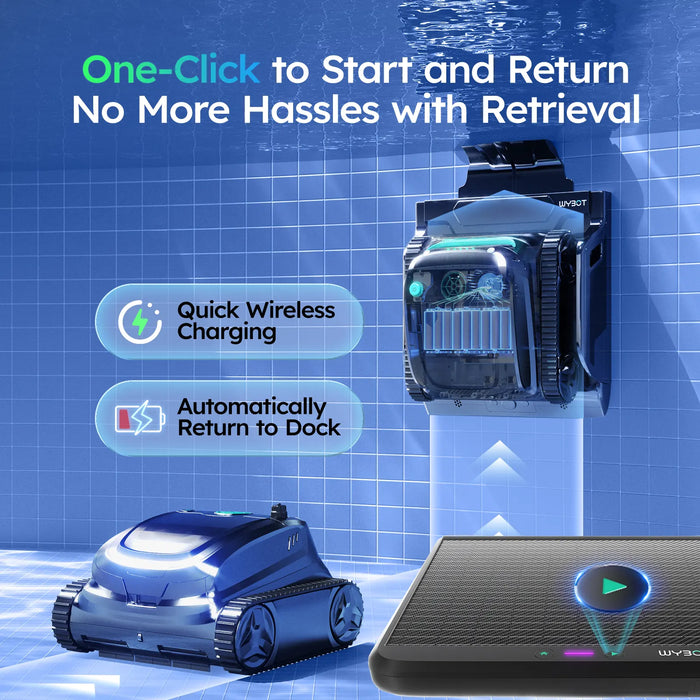 WYBOT S2 Solar Robotic Pool Cleaner with Solar-Powered Charging Dock