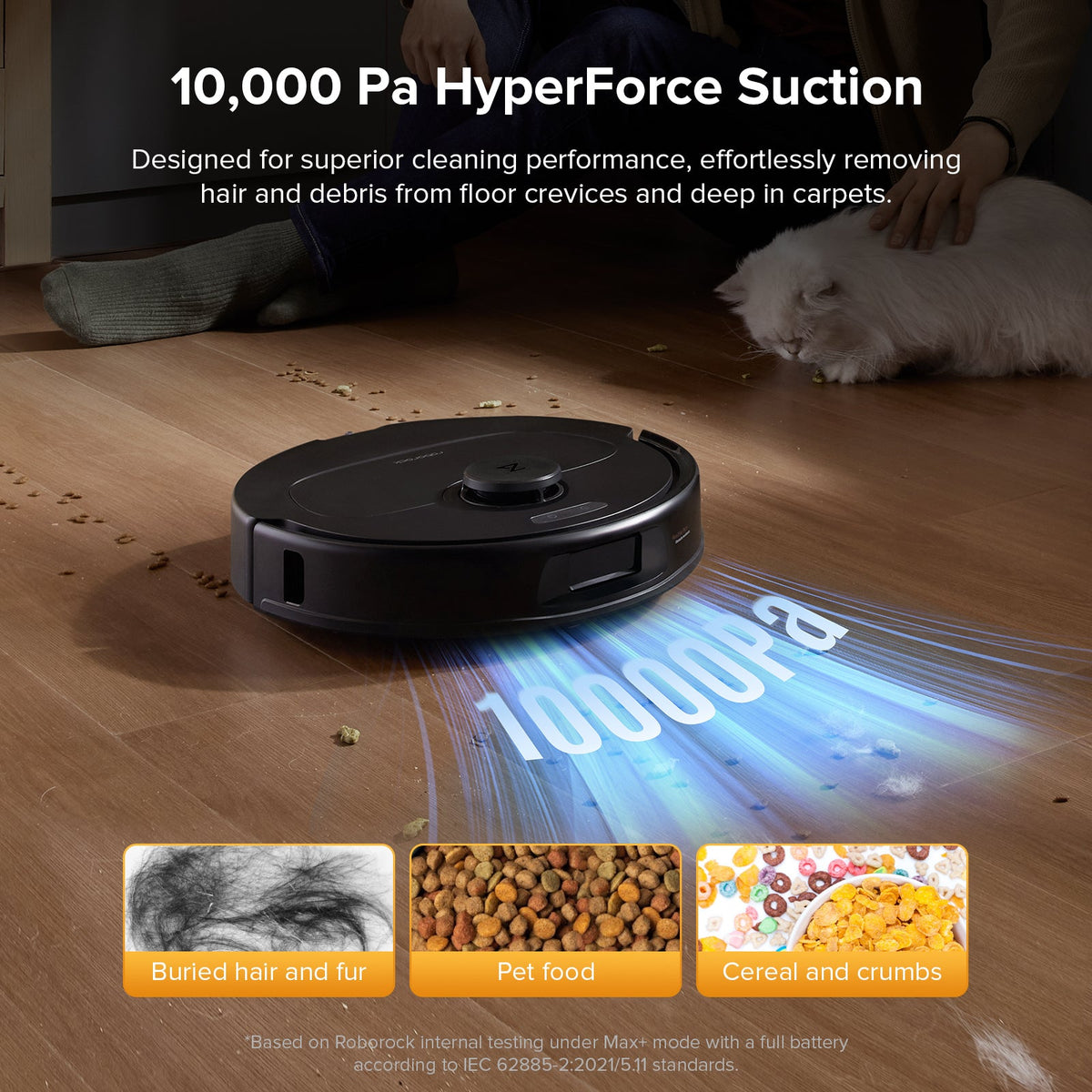 Roborock QV 35S robot vacuum with multifunctional dock, alternate view