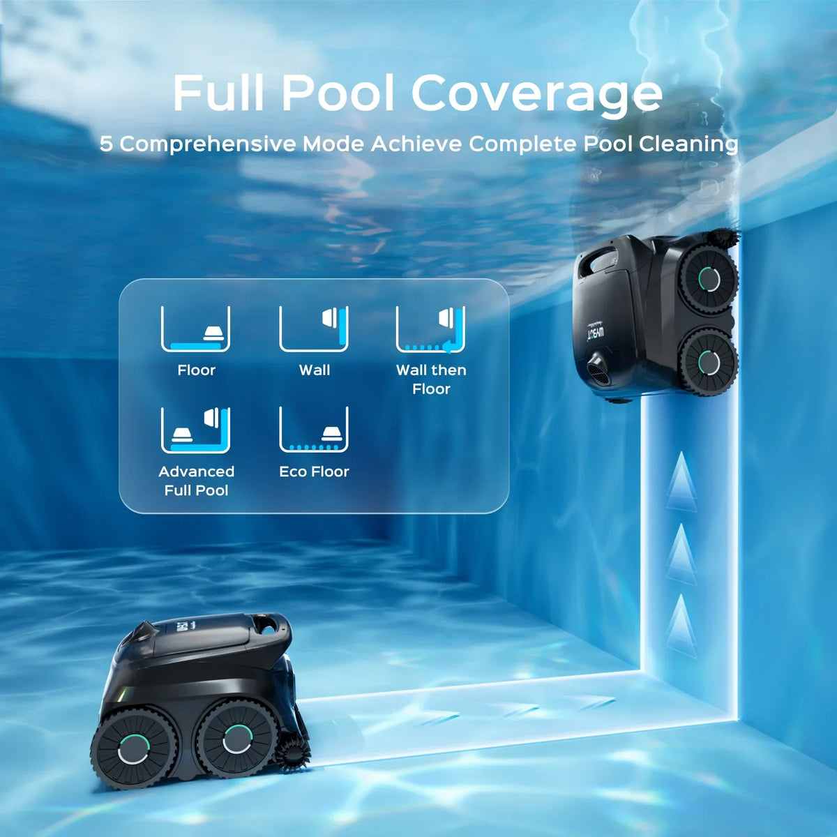 WYBOT B1 cordless robotic pool cleaner, detail view