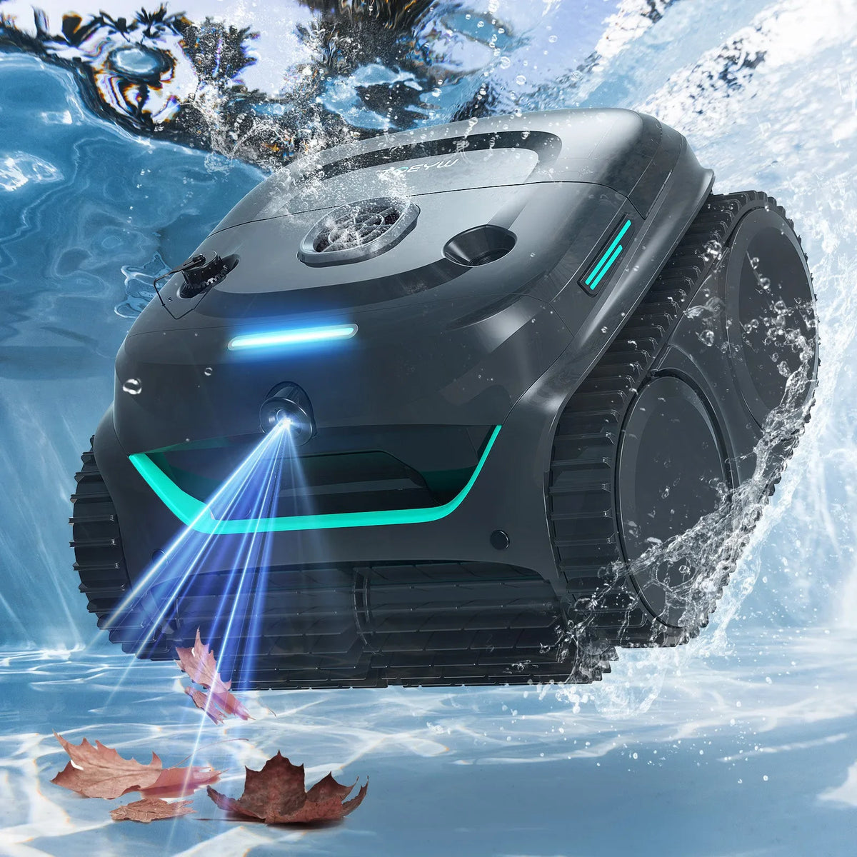 WYBOT C2 Vision cordless robotic pool cleaner, alternate view