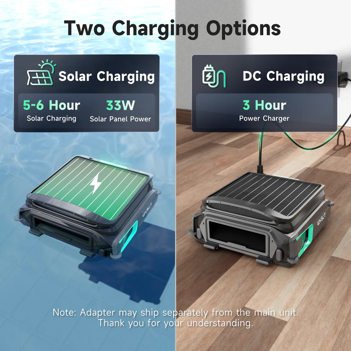 WYBOT F1 solar powered robotic pool skimmer, detail view