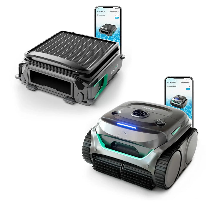 WYBOT C2 cordless pool cleaner and F1 pool skimmer bundle