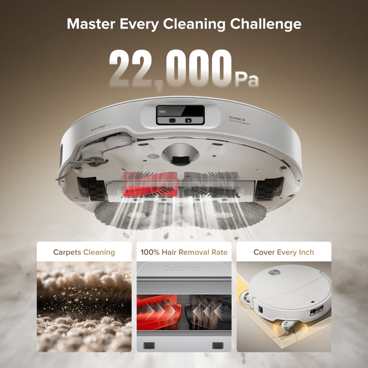 Roborock Qrevo CurvX robot vacuum with multifunctional dock, alternate view