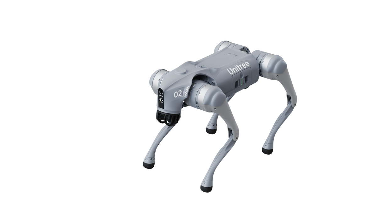 Unitree Go2 EDU quadruped robot, three-quarter view