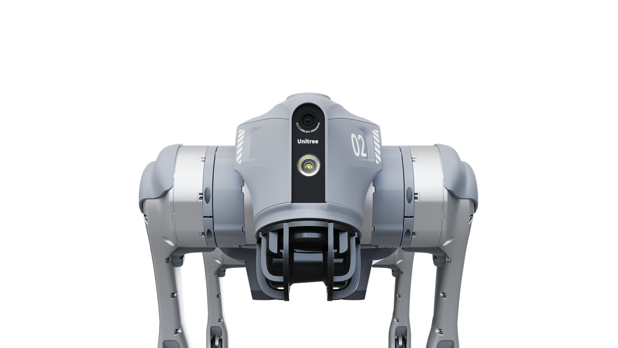 Unitree Go2 EDU quadruped robot, front view
