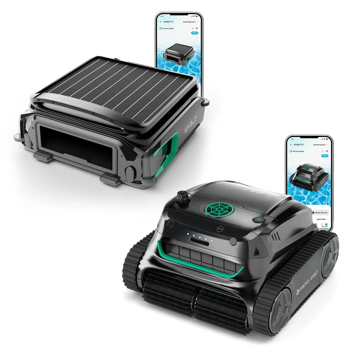 WYBOT S2 robotic pool cleaner and F1 pool skimmer bundle