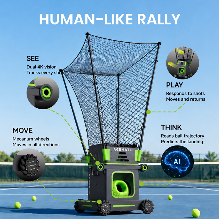 Acemate S10 Pro human-like AI tennis rally