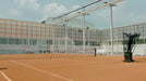Acemate S10 Pro set up for rally practice on a tennis court