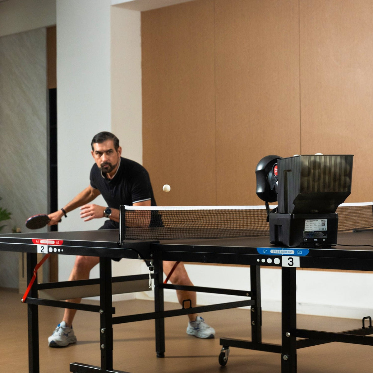 Pongbot Nova S Pro table tennis robot in use