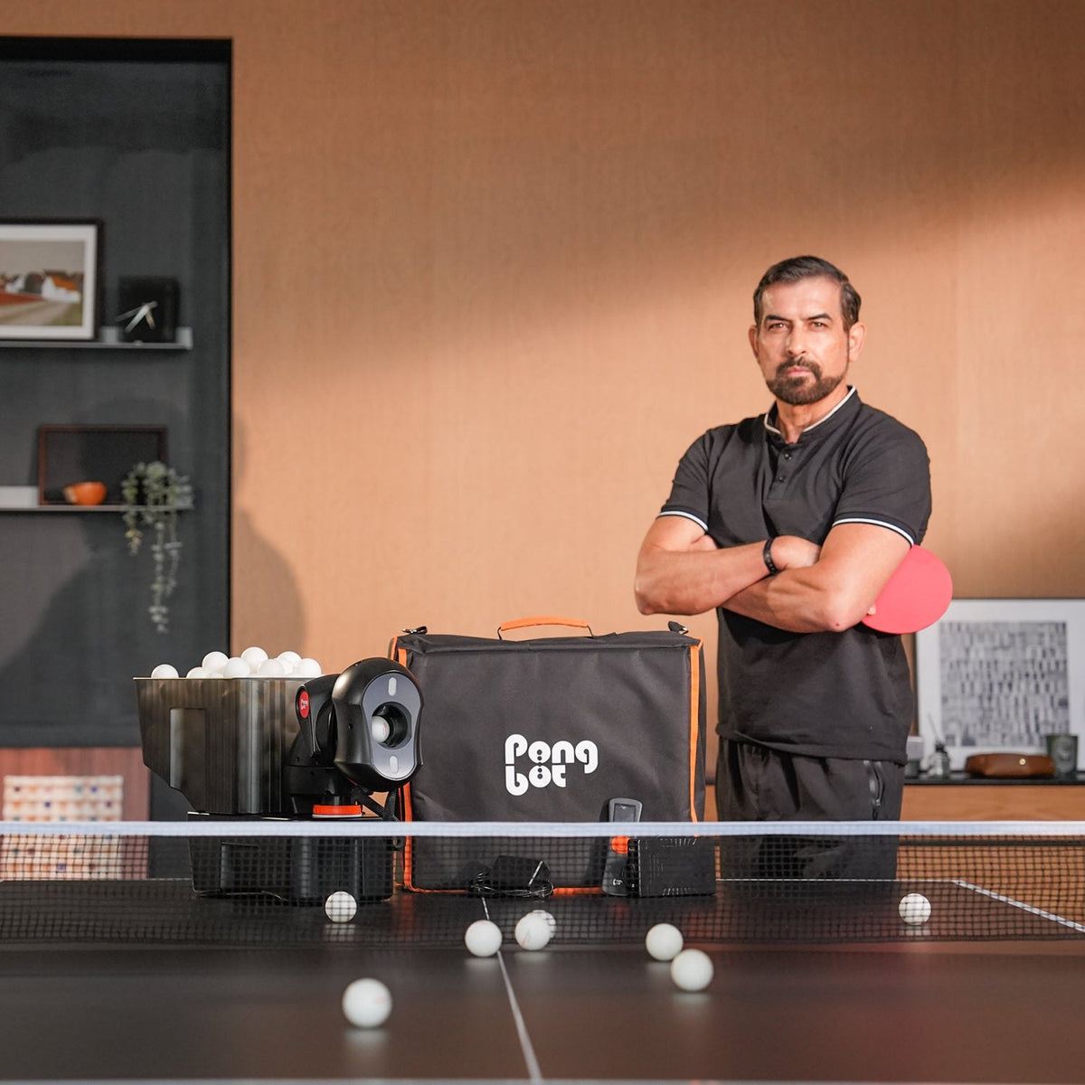 Pongbot Nova S Pro table tennis robot in use