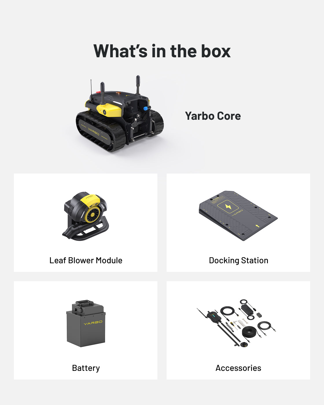 Yarbo Blower system equipment overview from the manufacturer